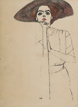 Woman Figure in Yellow Dress by Egon Schiele (1914)