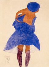 Standing Girl, Back View by Egon Schiele (1908)